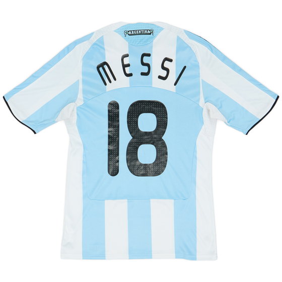 2008-09 Argentina Home Shirt Messi #18 - 7/10 - (M)