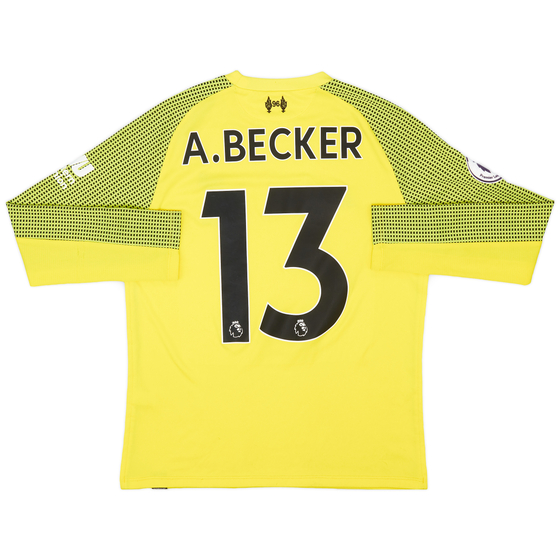 2018-19 Liverpool GK Shirt A. Becker #13 - 8/10 - (L.Boys)