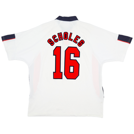 1997-99 England Home Shirt Scholes #16 - 7/10 - (XXL)