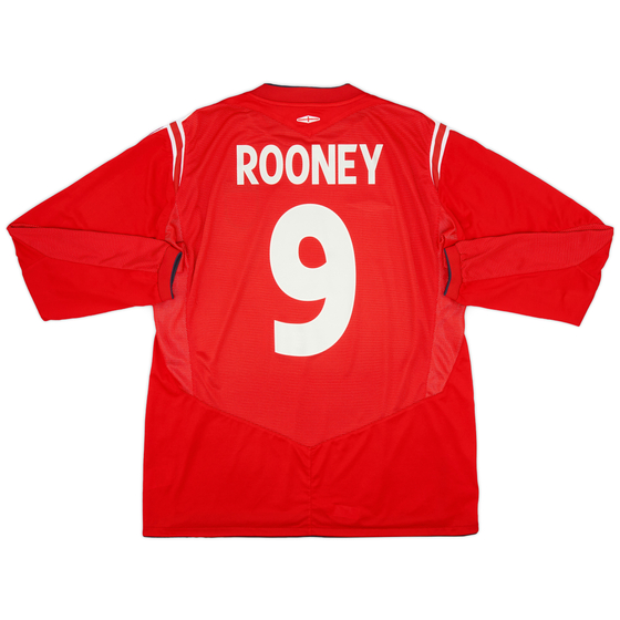 2004-06 England Away L/S Shirt Rooney #9 - 9/10 - (XL)