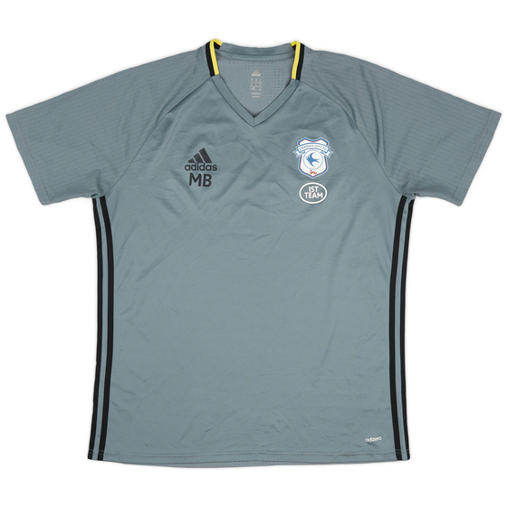 2016-17 Cardiff Staff Issue adidas Training Shirt 'MB' - 8/10 - (XL)