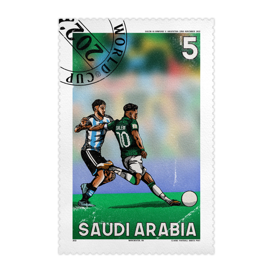 Salem Al-Dawsari Goal 2022 World Cup Stamp A3 Print/Poster