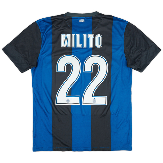 2012-13 Inter Milan Home Shirt Milito #22 - 7/10 - (M)
