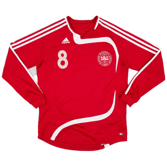 2007-09 Denmark Women's Home L/S Shirt #8 - 7/10 - (Women's M)