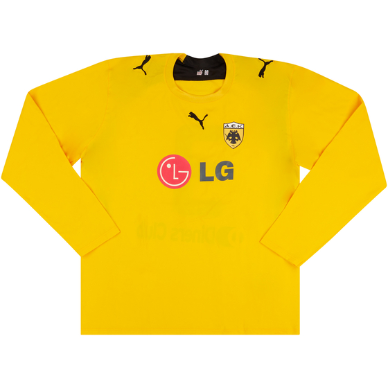 2007-08 AEK Athens Match Issue Home L/S Shirt #3