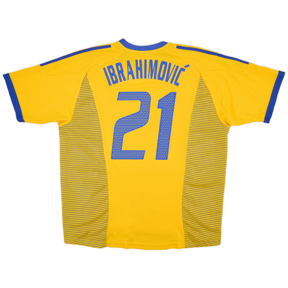 2002-03 Sweden Home Shirt Ibrahimović #21 - 8/10 - (XXL)