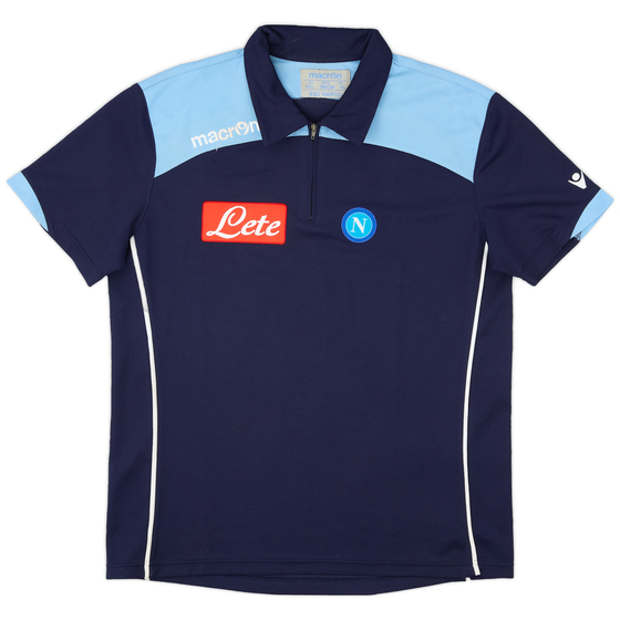 2010-11 Napoli Macron 1/4 Zip Polo Shirt - 9/10 - (XXL)