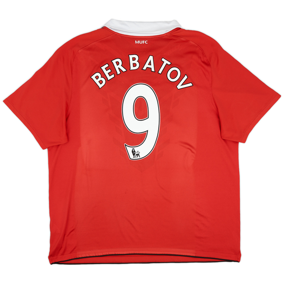 2010-11 Manchester United Home Shirt Berbatov #9 - 9/10 - (XXL)