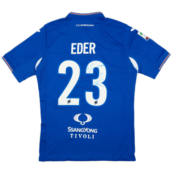 2015-16 Sampdoria Signed Home Shirt Eder #23 - 9/10 - (L)