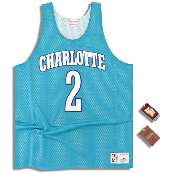 (Amazon) Mitchell & Ness Charlotte Hornets Johnson #2 Reversible Jersey