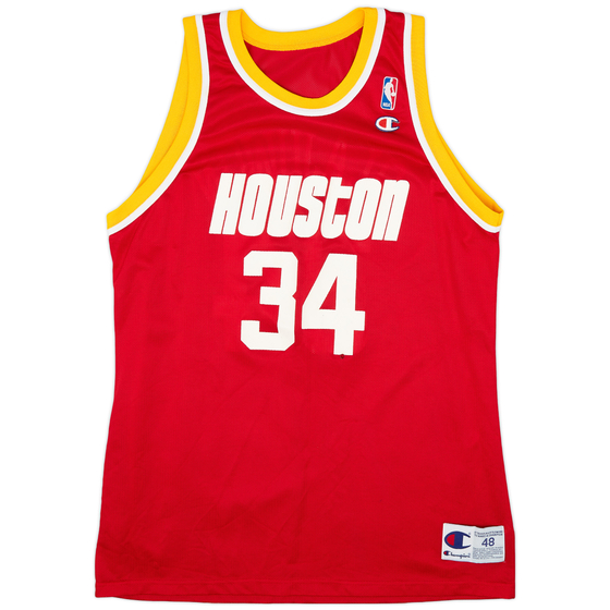 1990-95 Houston Rockets Olajuwon #34 Champion Away Jersey (Very Good) XL