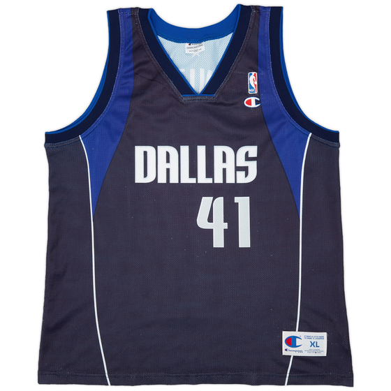 2001-10 Dallas Mavericks Nowitzki #41 Champion Away Jersey (Very Good) XL