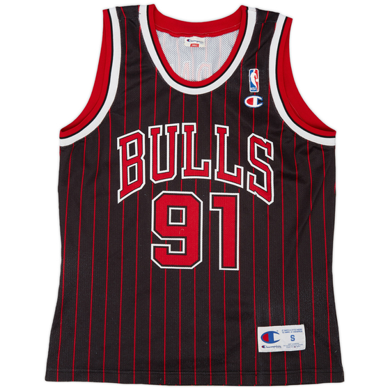 1995-97 Chicago Bulls Rodman #91 Champion Alternate Jersey (Very Good) S