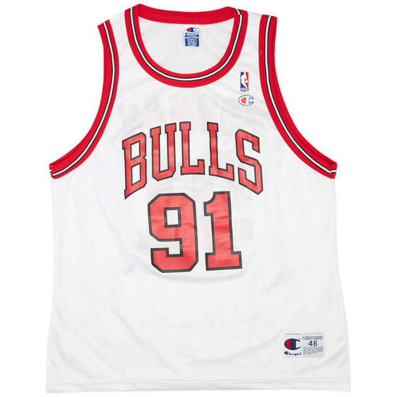 1995-98 Chicago Bulls Rodman #91 Champion Home Jersey (Excellent) XL