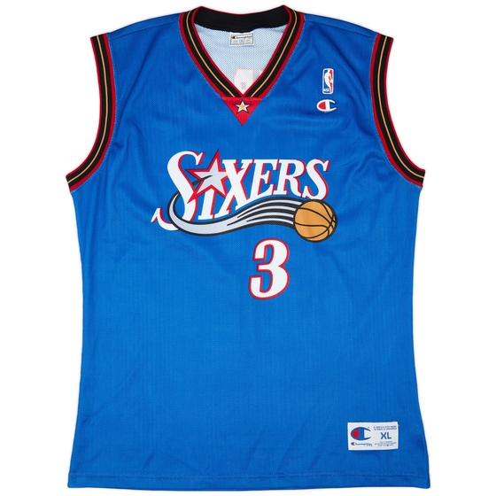 1999-00 Philadelphia 76ers Iverson #3 Champion Alternate Jersey (Excellent) XL