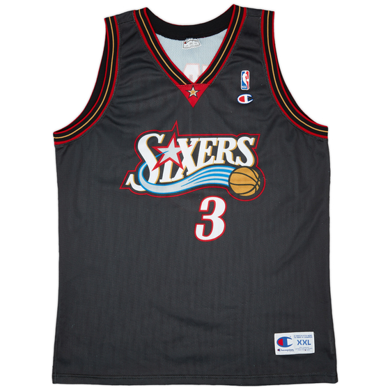 1998-00 Philadelphia 76ers Iverson #3 Champion Away Jersey (Excellent) XXL