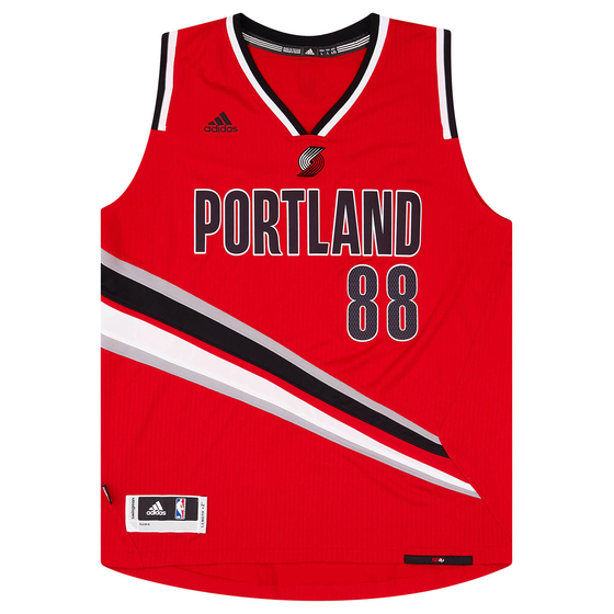 2014-15 Portland Trail Blazers Batum #88 adidas Swingman Alternate Jersey (Excellent) L