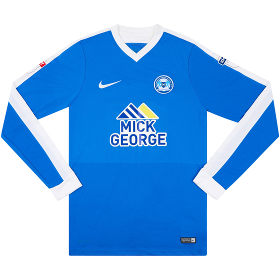 2016-17 Peterborough Match Issue Home L/S Shirt Hughes #3