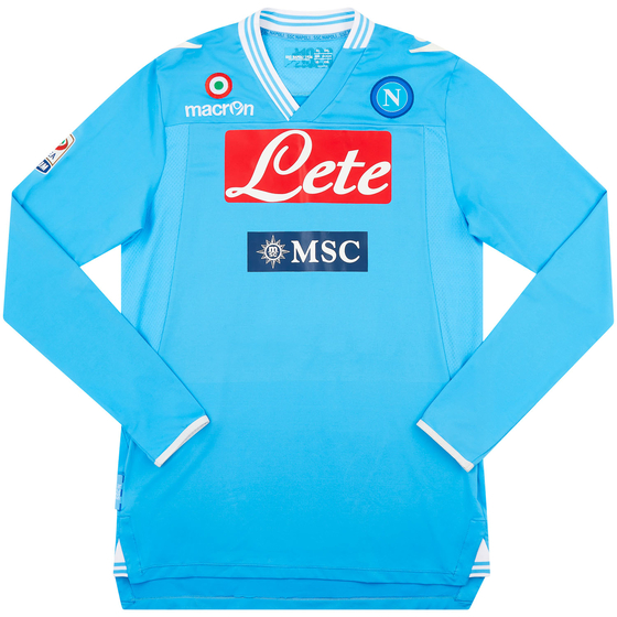 2012-13 Napoli Match Issue Home L/S Shirt Pandev #19