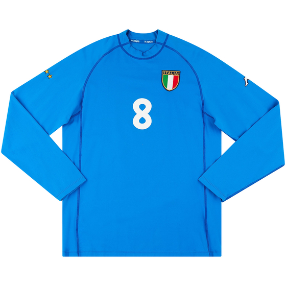 2000 Italy Match Issue Olympics Home L/S Shirt Baronio #8