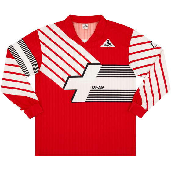 1990 Switzerland Match Worn Home L/S Shirt #8 (Hermann) v Scotland
