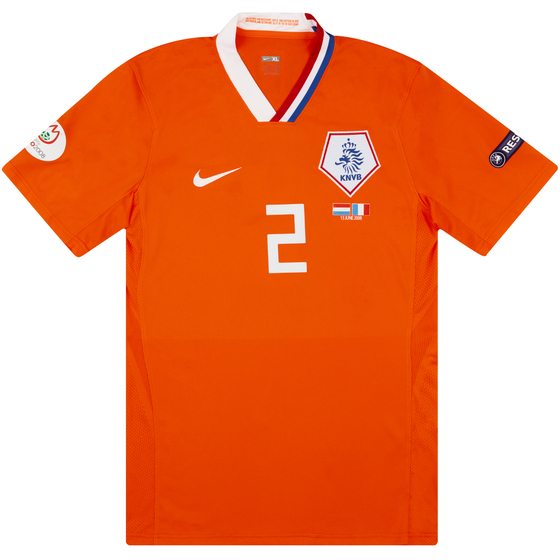 2008 Netherlands Match Issue European Championship Home Shirt Ooijer #2 (v France)
