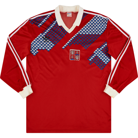 1992 Czechoslovakia Match Worn Home L/S Shirt #14 (Frýdek) v England