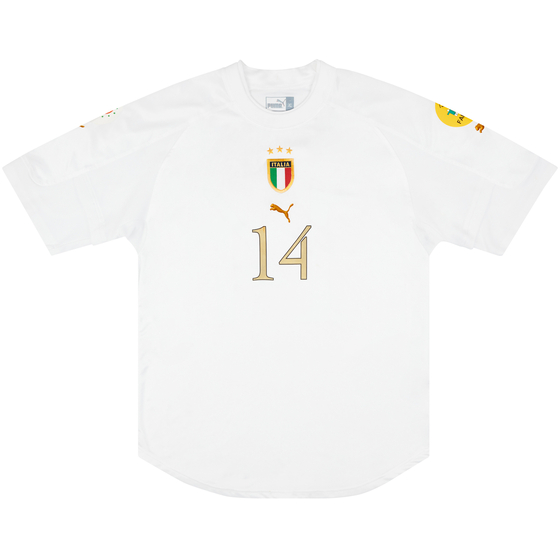2004 Italy Match Worn European Championship Away Shirt Fiore #14 (v Denmark)