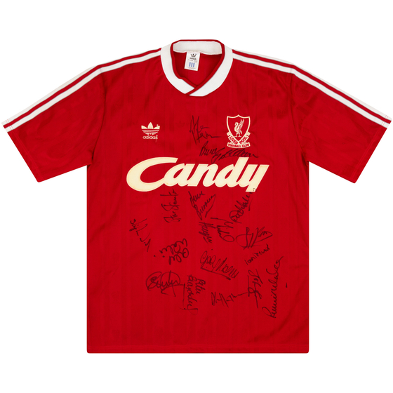 1988-89 Liverpool Match Issue Signed Home Shirt #2