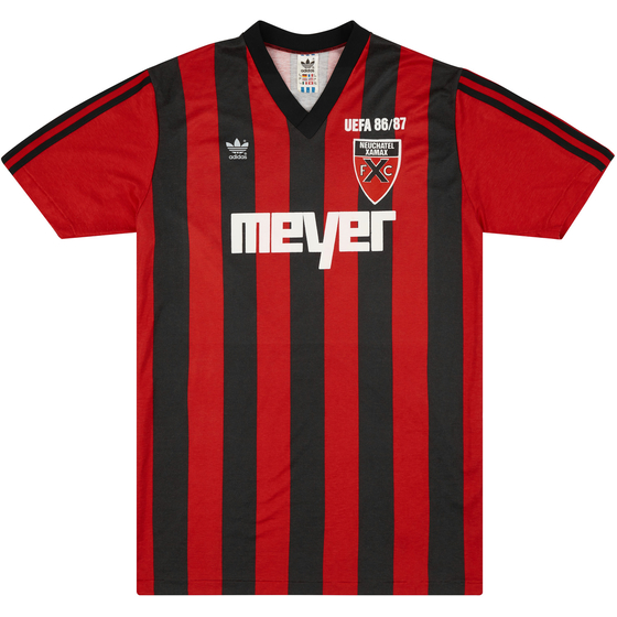 1986-87 Neuchatel Xamax Match Worn UEFA Cup Home Shirt #17 (Zaugg) v Lyngby