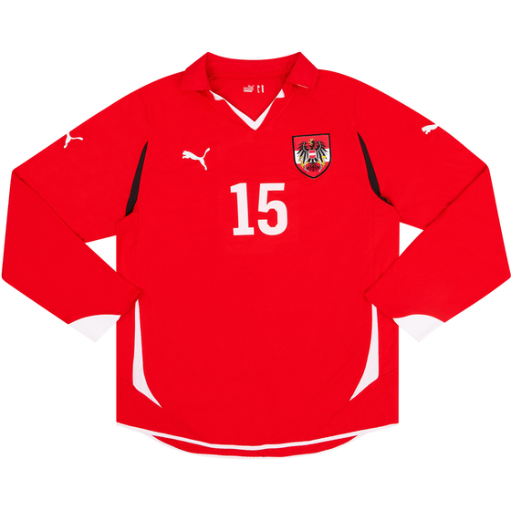 2010 Austria Match Worn Home L/S Shirt Proedl #15 (v Denmark)