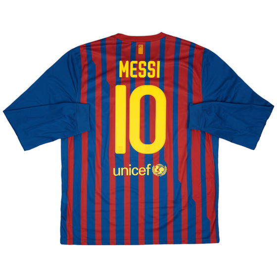 2011-12 Barcelona Home L/S Shirt Messi #10 - 8/10 - (XL)