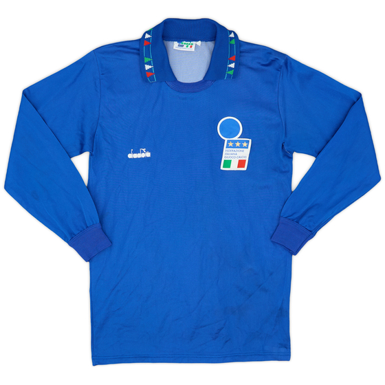 1992-93 Italy Home L/S Shirt - 9/10 - (XL.Boys)