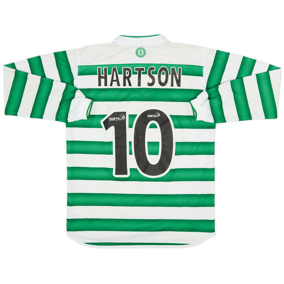 2003-04 Celtic Home L/S Shirt Hartson #10 - 6/10 - (XL.Boys)
