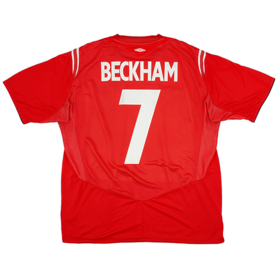 2004-06 England Away Shirt Beckham #7 - 5/10 - (XL)