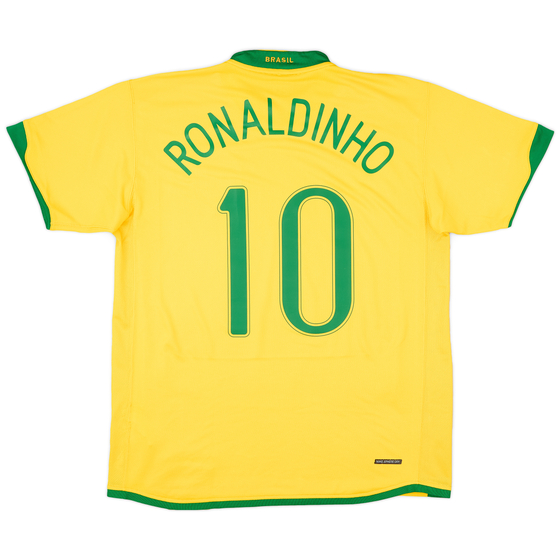 2006-08 Brazil Home Shirt Ronaldinho #10 - 7/10 - (L)