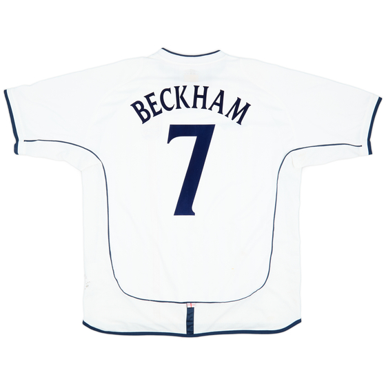 2001-03 England Home Shirt Beckham #7 - 7/10 - (XL)