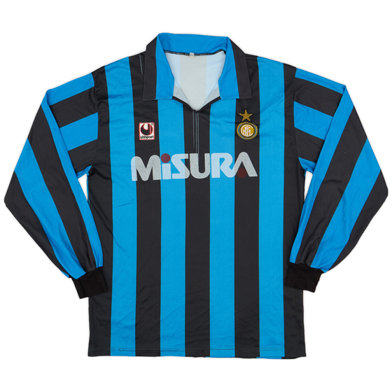 1990-91 Inter Milan Home L/S Shirt - 5/10 - (M)