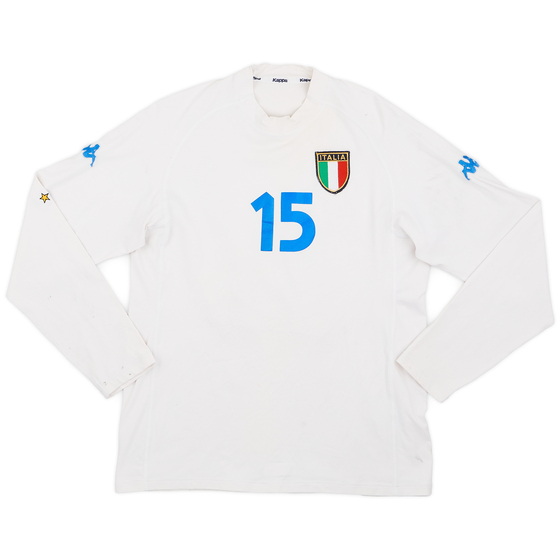 2002 Italy Away L/S Shirt #15 - 4/10 - (XXL)