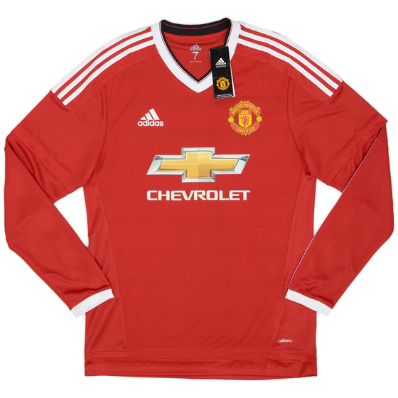 2015-16 Manchester United Player Issue Home L/S Shirt (M/L)