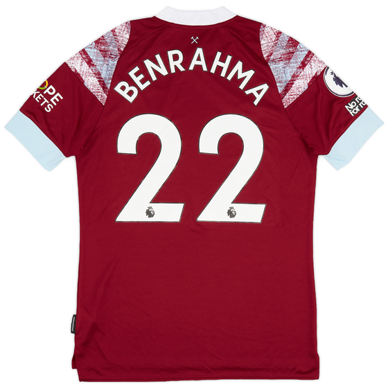 2022-23 West Ham Match Issue Home Shirt Benrahma #22