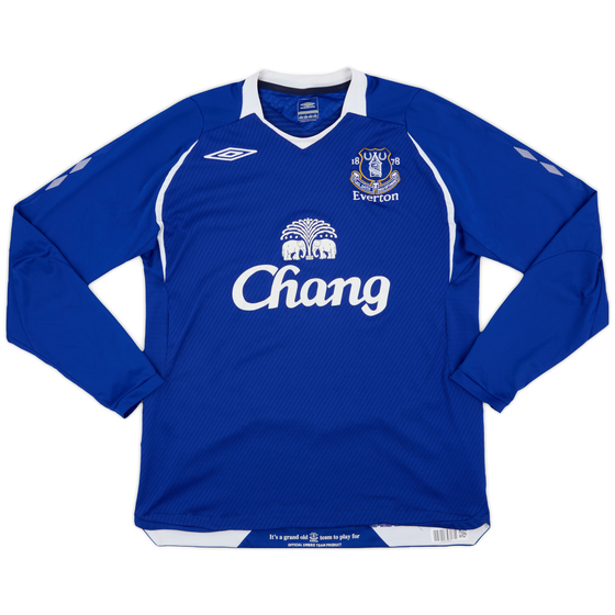 2008-09 Everton Home L/S Shirt - 6/10 - (S)