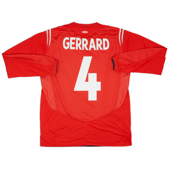 2004-06 England Away L/S Shirt Gerrard #4 - 9/10 - (L)