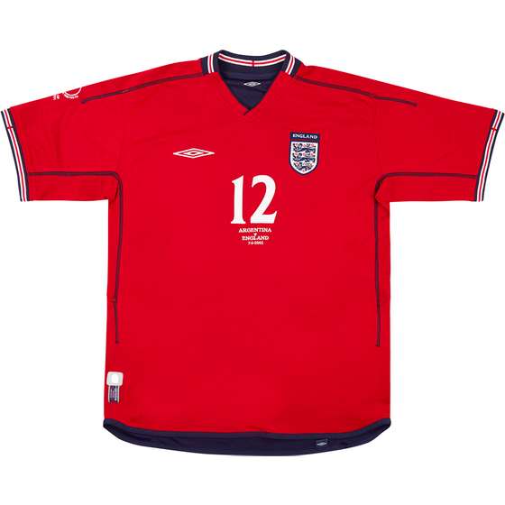 2002 England Match Issue World Cup Away Shirt Brown #12 (v Argentina)