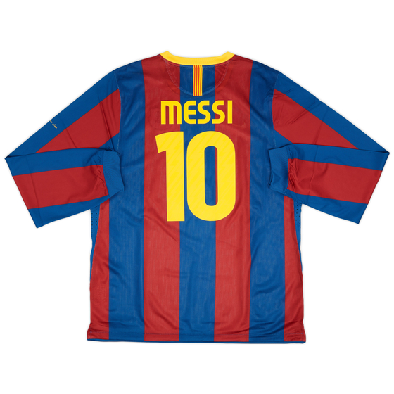 2010-11 Barcelona Player Issue Home L/S Shirt Messi #10 (XXL)