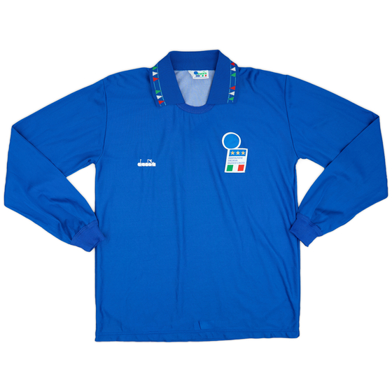 1992-93 Italy Home L/S Shirt - 9/10 - (XL)