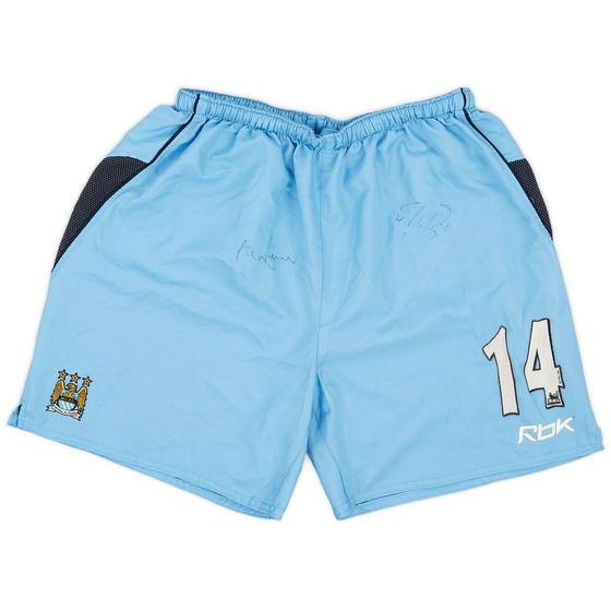 2006-07 Manchester City Signed Player Issue Home Shorts #14 - 8/10 - (S)