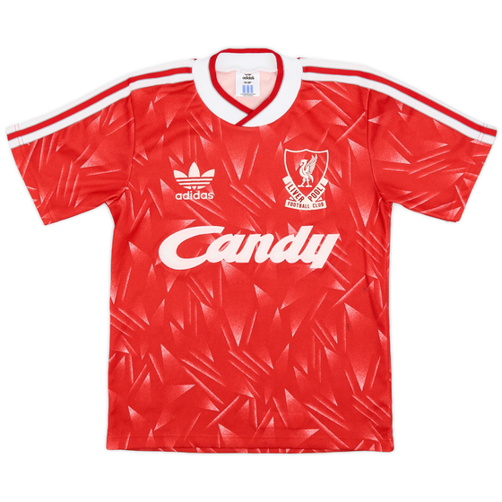 1989-91 Liverpool Home Shirt - 9/10 - (XS.Boys)
