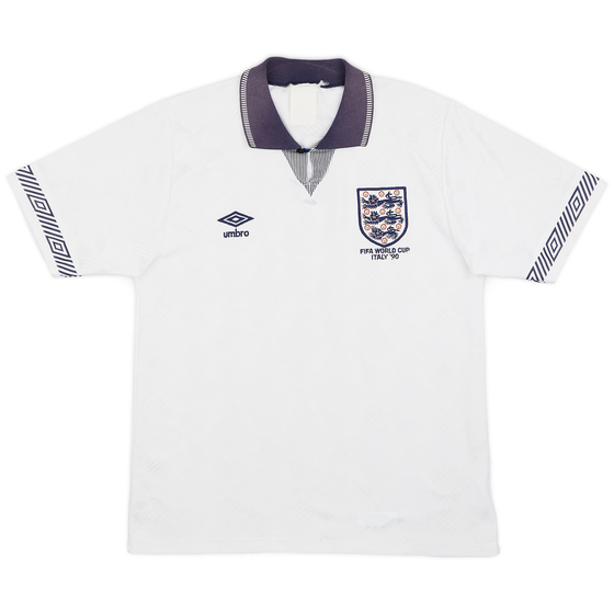1990-92 England 'World Cup' Home Shirt - 8/10 - (M)