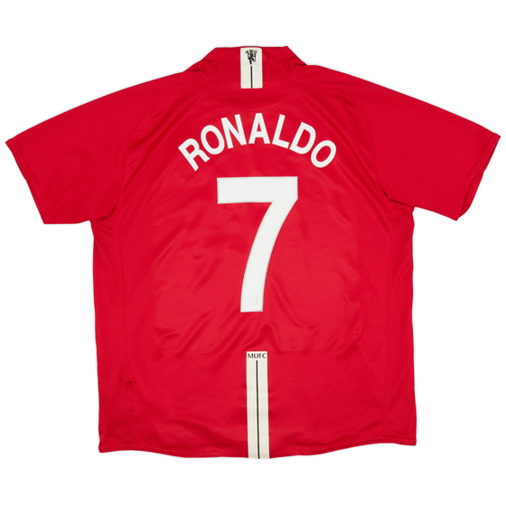 2007-09 Manchester United Home Shirt Ronaldo #7 - 8/10 - (XXL)